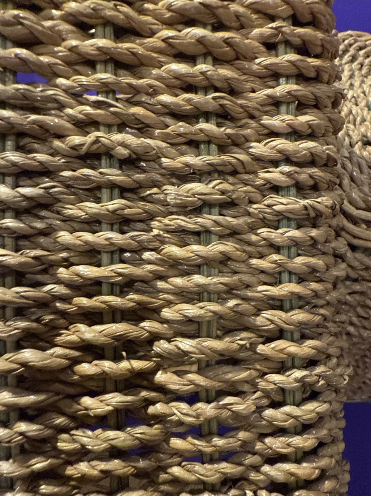 Square Natural Woven Wicker Green Detail Tissue Box Holder Plant Boho Retro G’ma | eBay