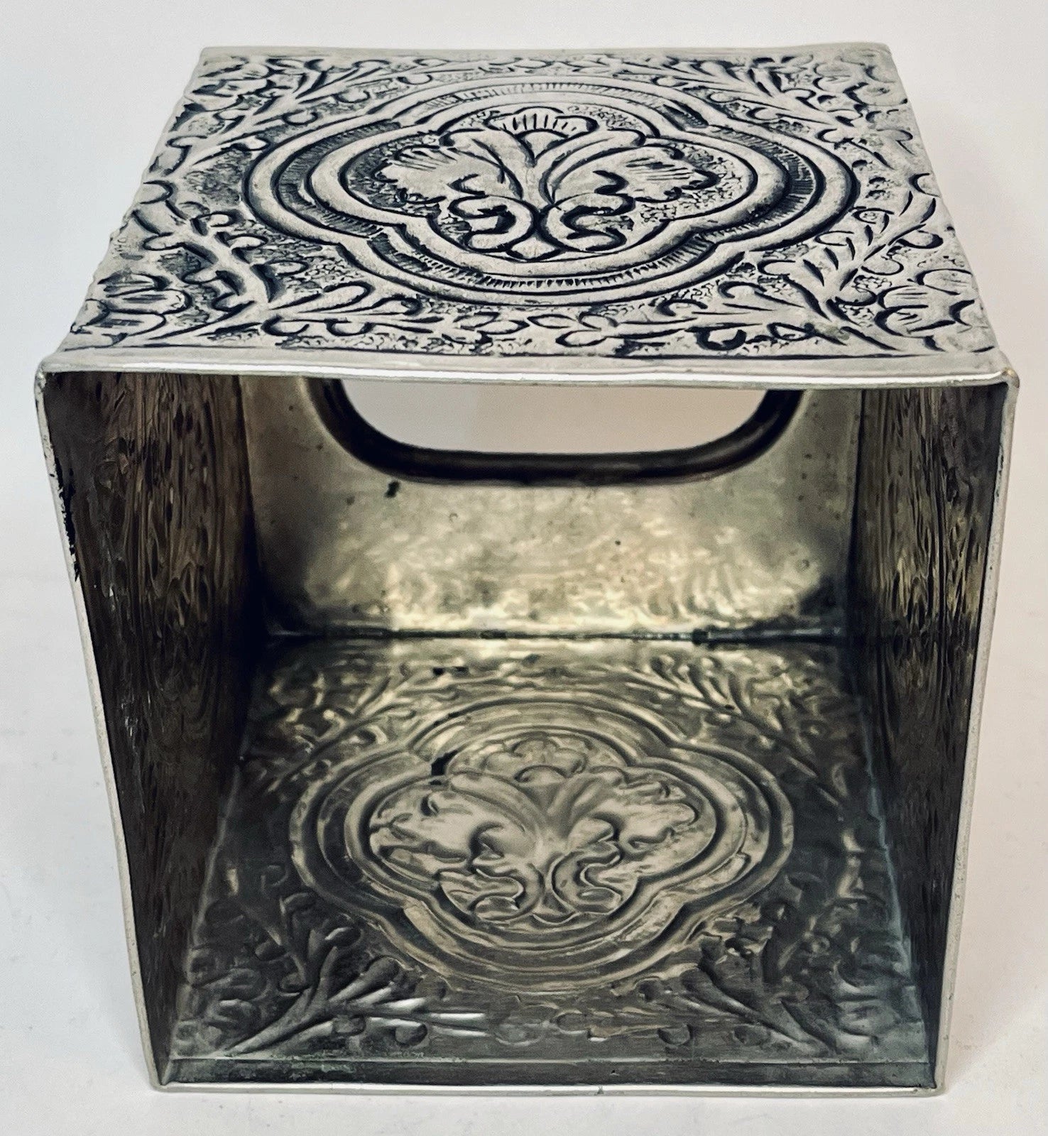 Vintage Pewter Embossed Metal Decorative Tissue Box Cover Fleur De Lis EUC | eBay