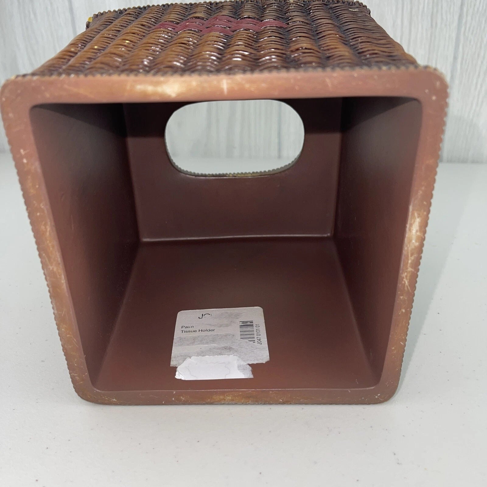 CERAMIC JC Penney Vintage Tissue Box Cover Wicker-Look | eBay