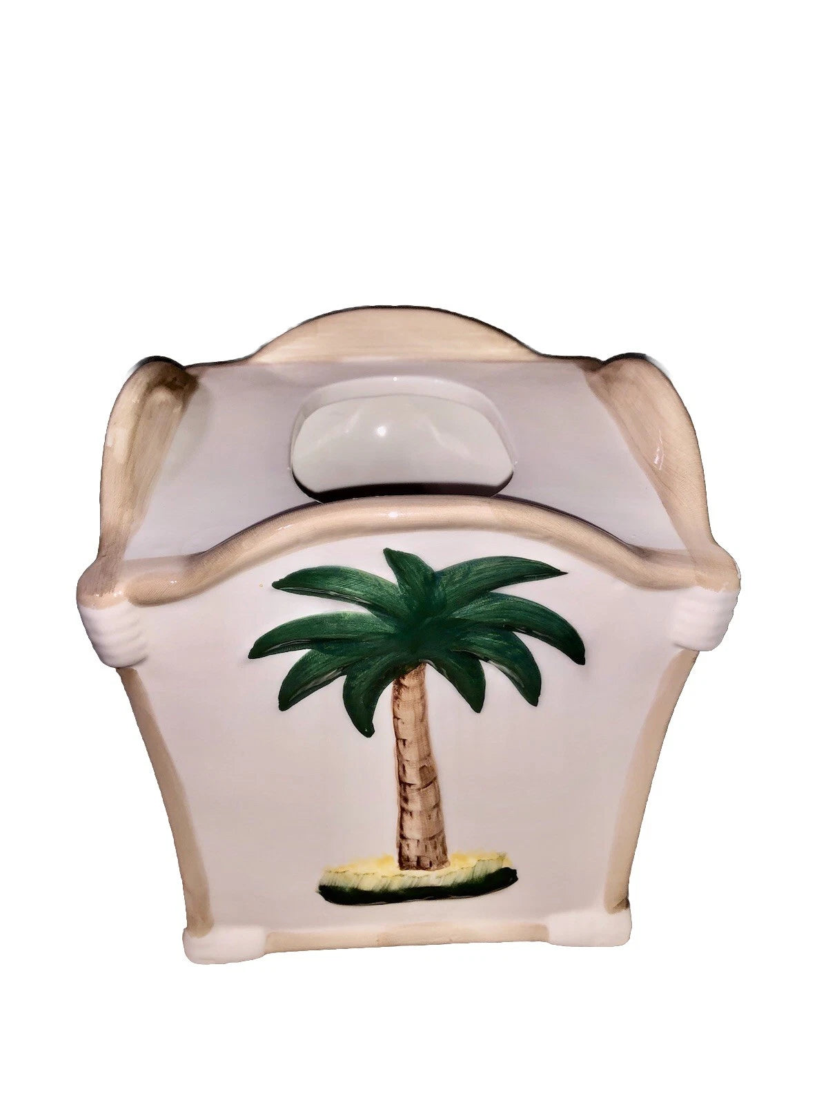 Vtg Palm Trees Tissue Box Cover Bathroom Kleenex Holder Beach Decoré Tropical | eBay