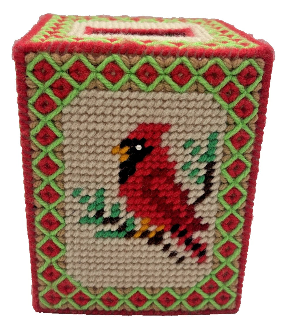 Vintage Croched Cardinal Tissue Box Cover | eBay