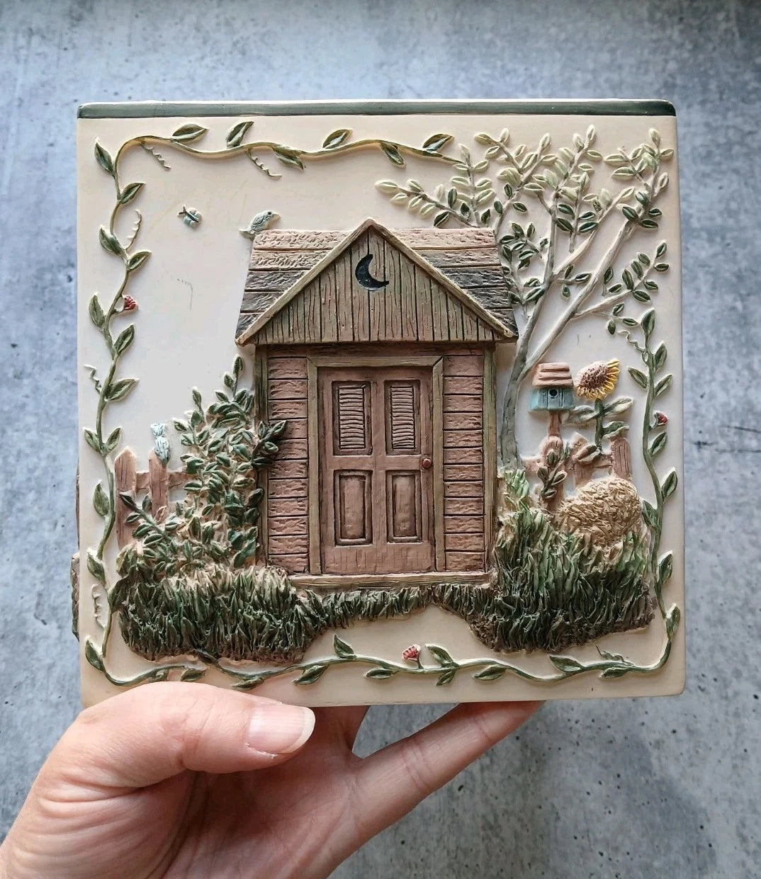 Linda Spivey 2003 Expressions Outhouse Tissue Box Cover Hand Painted Cabin Decor | eBay