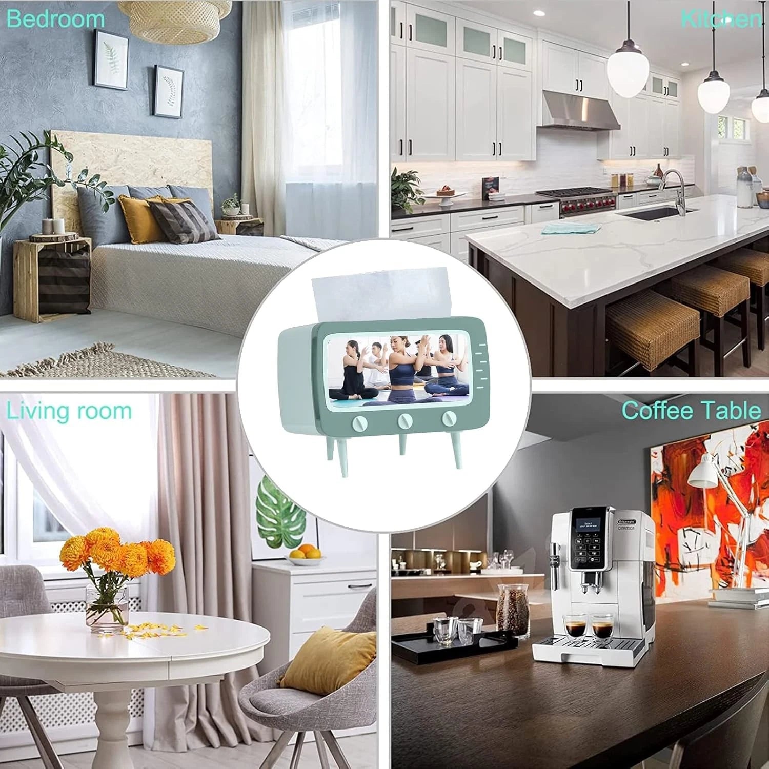 Retro TV Tissue Box Cover with Phone Holder for Home and Bathroom | eBay