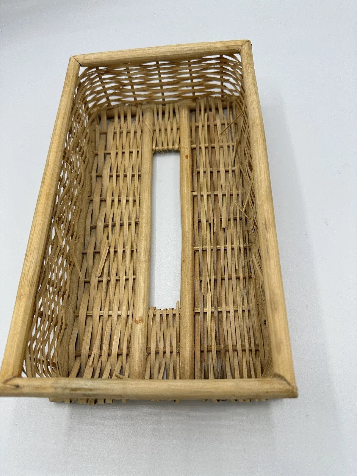 Vintage Wicker Tissue Box Cover Boho | eBay