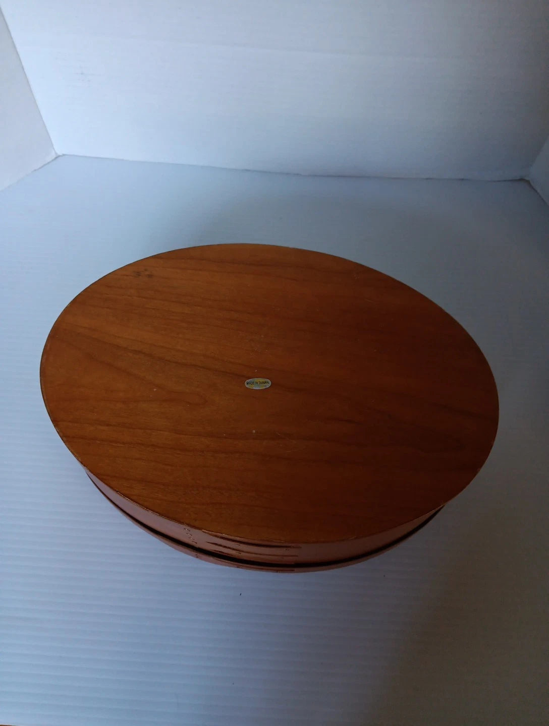 Vintage Shaker Style Oval Wood Tissue Holder Box w/Cover Copper Nails 12" x 9" | eBay