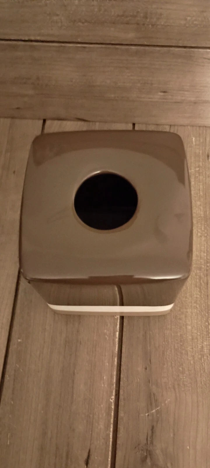 DKNY Donna Karan Tissue Box Cover Brown White Beige | eBay