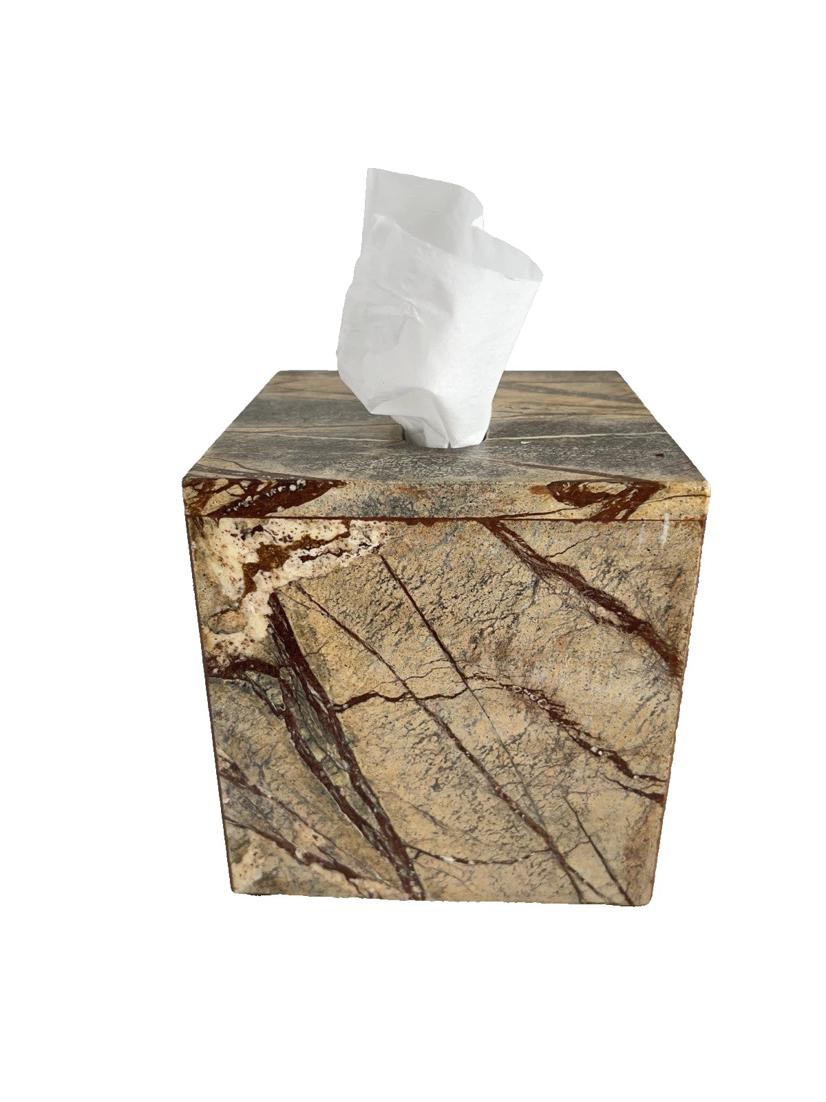 Marble Tissue Box Cover Tradewinds Bath Collection Made In India Brown Heavy | eBay