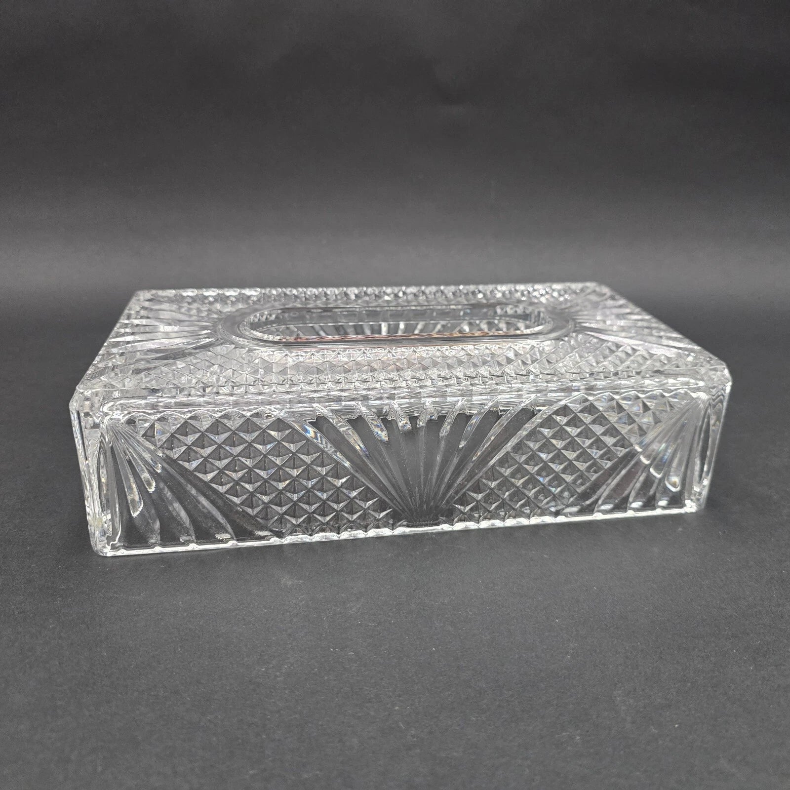 Hollywood Regency Style Clear LEAD CRYSTAL Rectangle Tissue Box Cover | eBay
