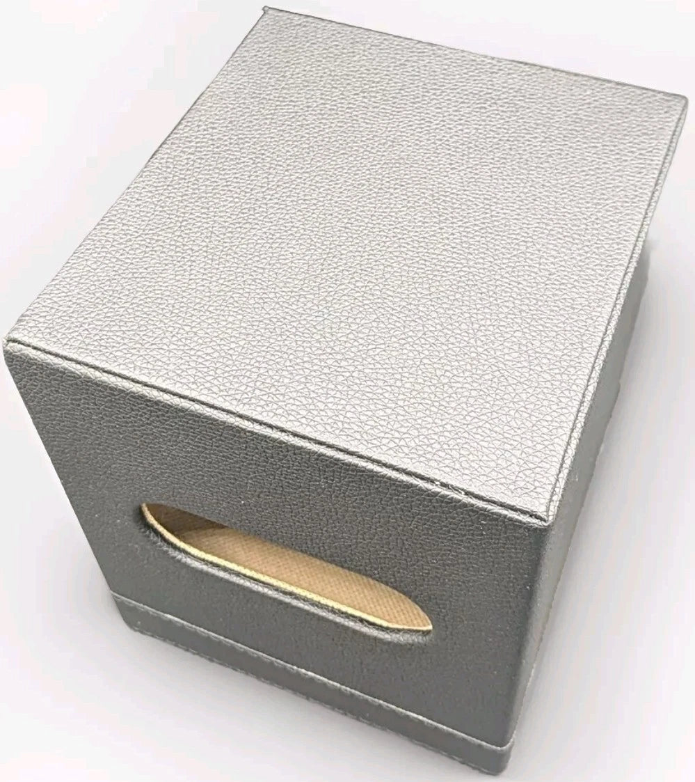 Black Tissue Box Lychee Leather Look Dispenses From Side, Magnetic Close | eBay