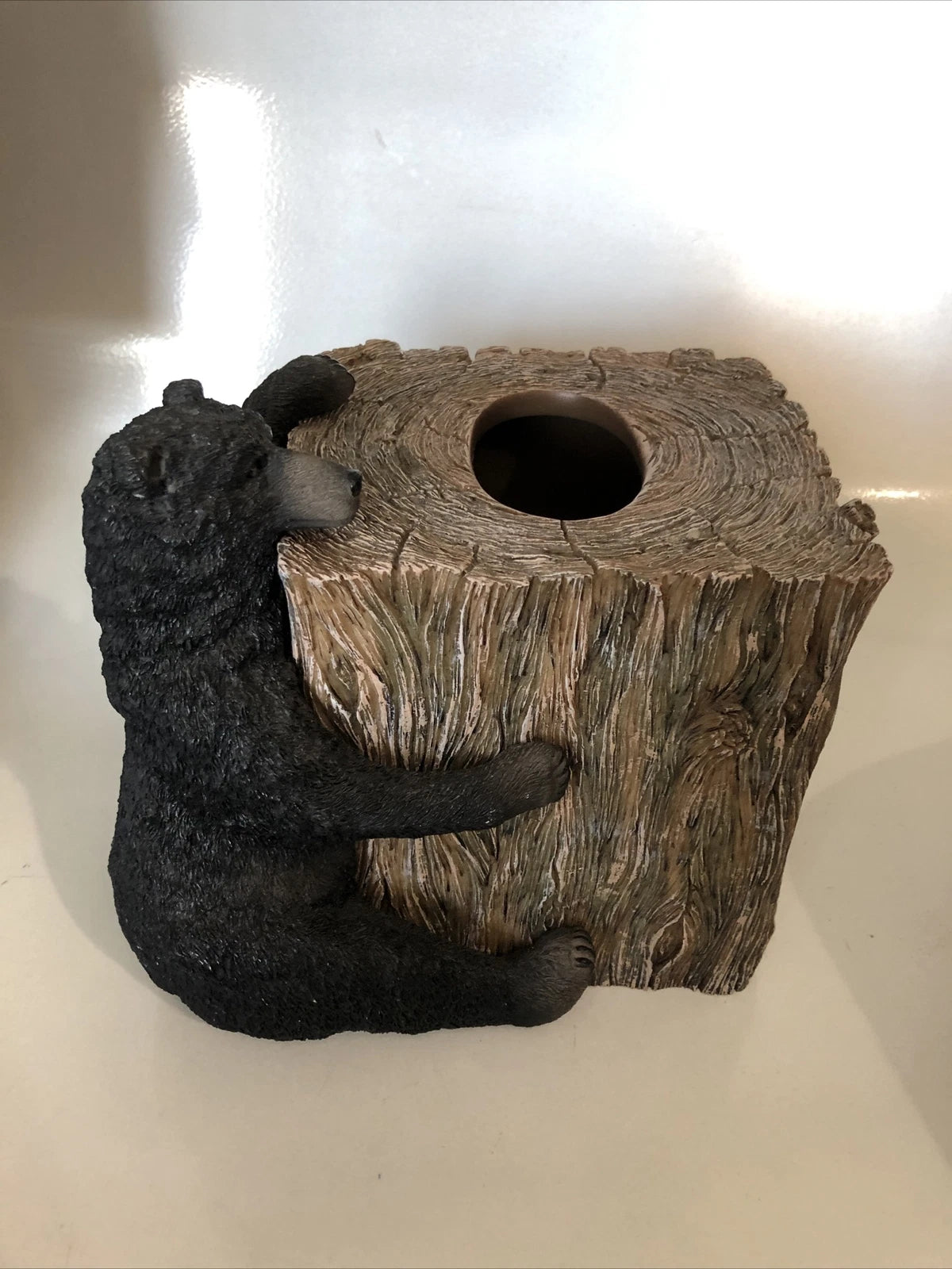 Rustic Black Bear faux bark Tissue Box Cover Cabin Cottage Cube | eBay