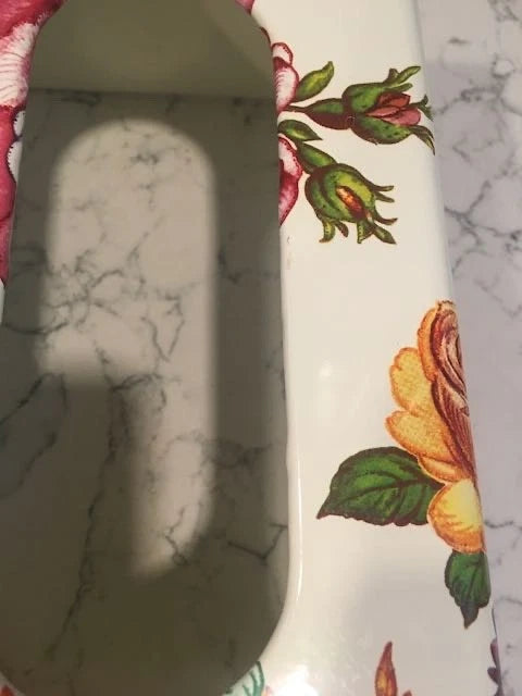 MACKENZIE CHILDS White Flower Market Tissue Box Cover Rectangular Home Decor | eBay