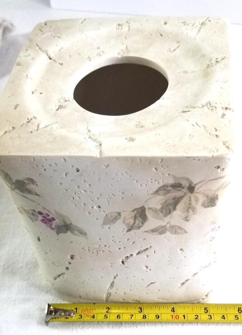 Croscill Ivy Cheri Blum Tissue Box Cover Stone Hand Painted | eBay