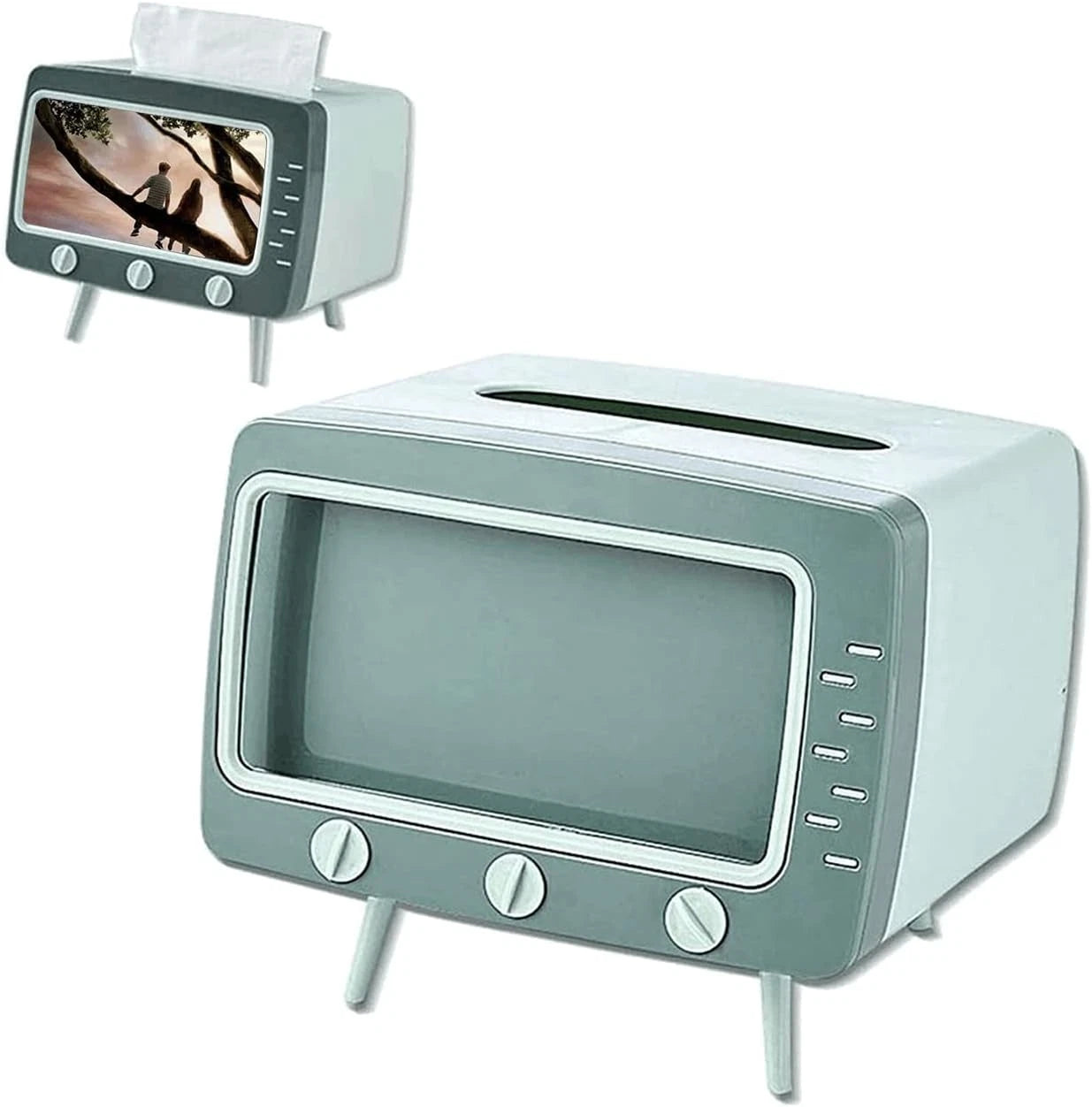 Retro TV Tissue Box Cover with Phone Holder for Home and Bathroom | eBay