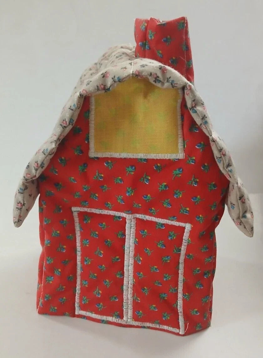 Vintage Tissue Box Cover House - Handmade Cottagecore Shabby Chic Red Floral | eBay