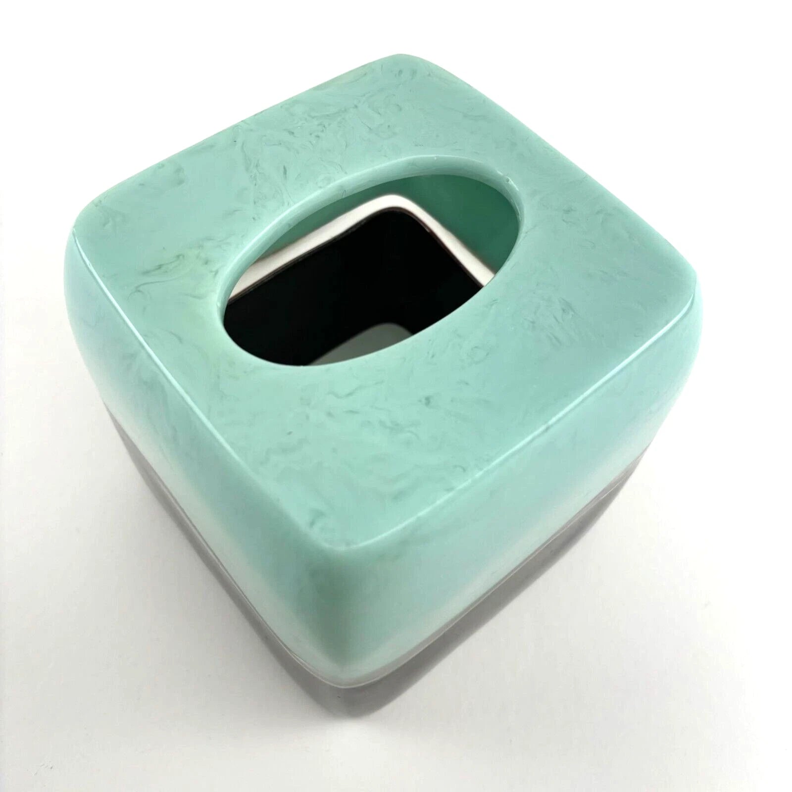 Croscill Lucite Tissue Box Cover Bathroom Accessory Modern Mint Brown | eBay