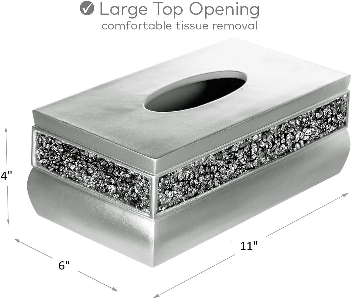Creative Scents Silver Tissue Box Cover Rectangular - Decorative Bling Tissue Bo | eBay