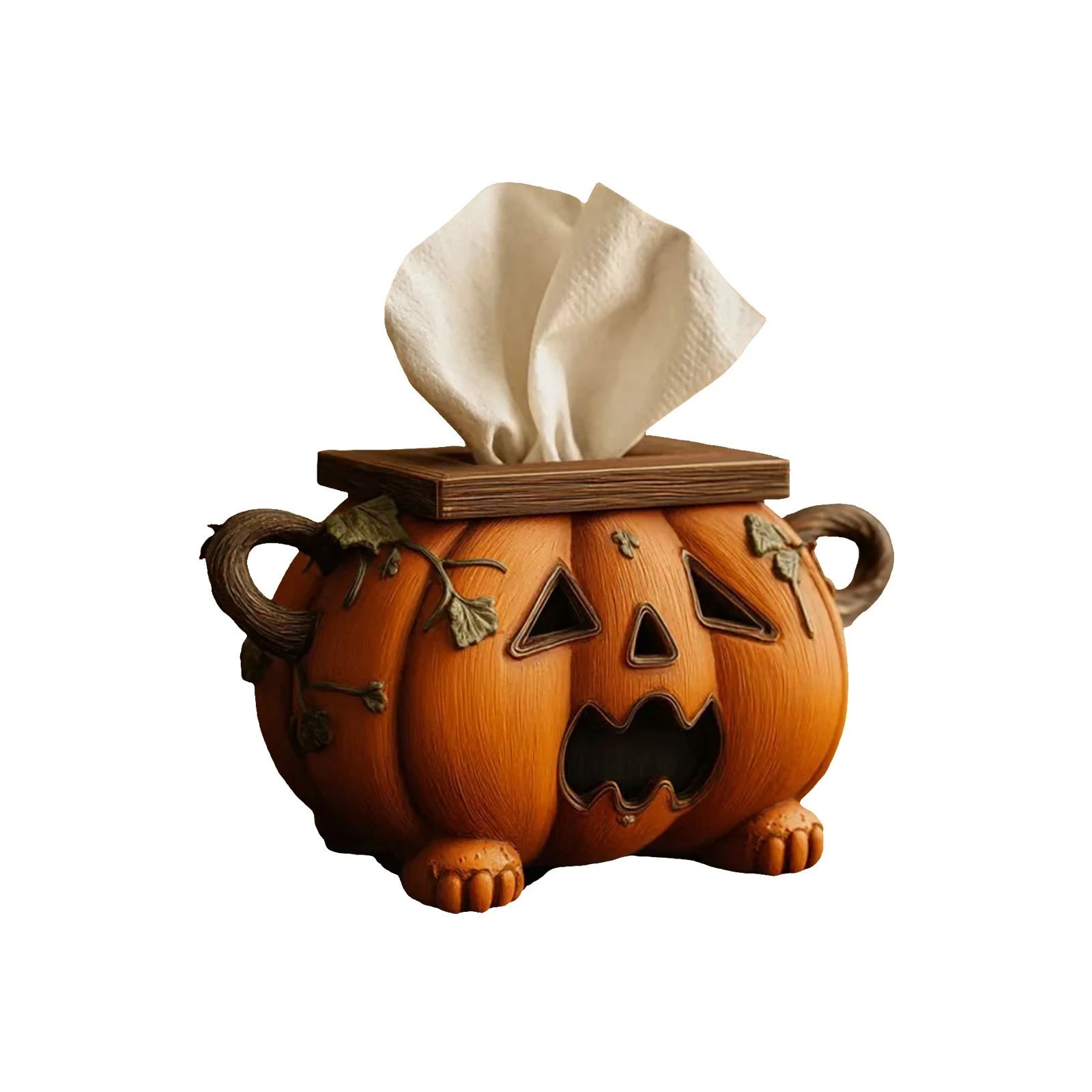 Halloween Pumpkin Tissue Box Holder, Spooky Pumpkin Facial Paper Box Cover Decor | eBay