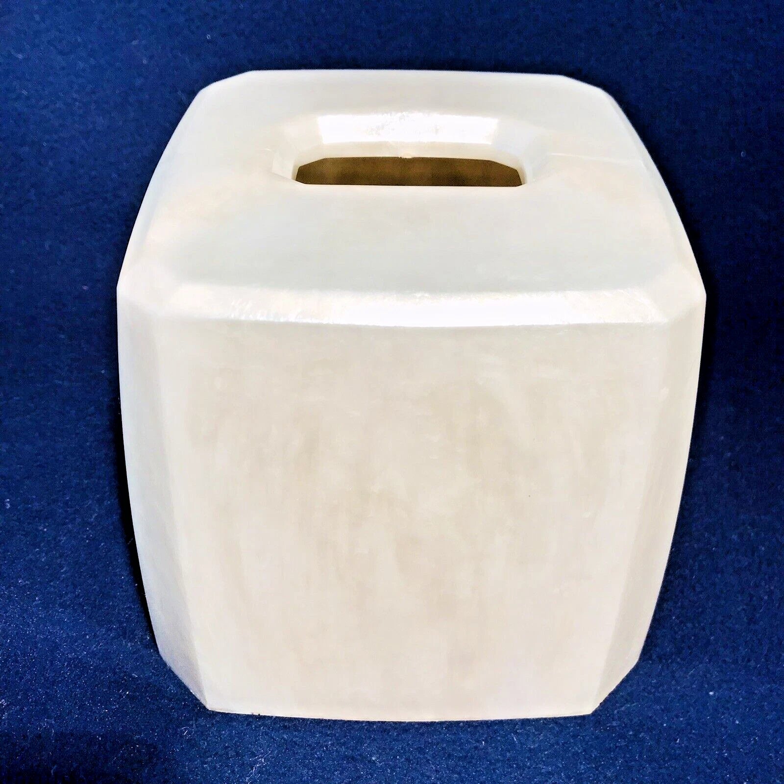 Acrylic Pearlized Faux Marble Creamy White Acrylic Tissue Box Cover Holder BB&B | eBay