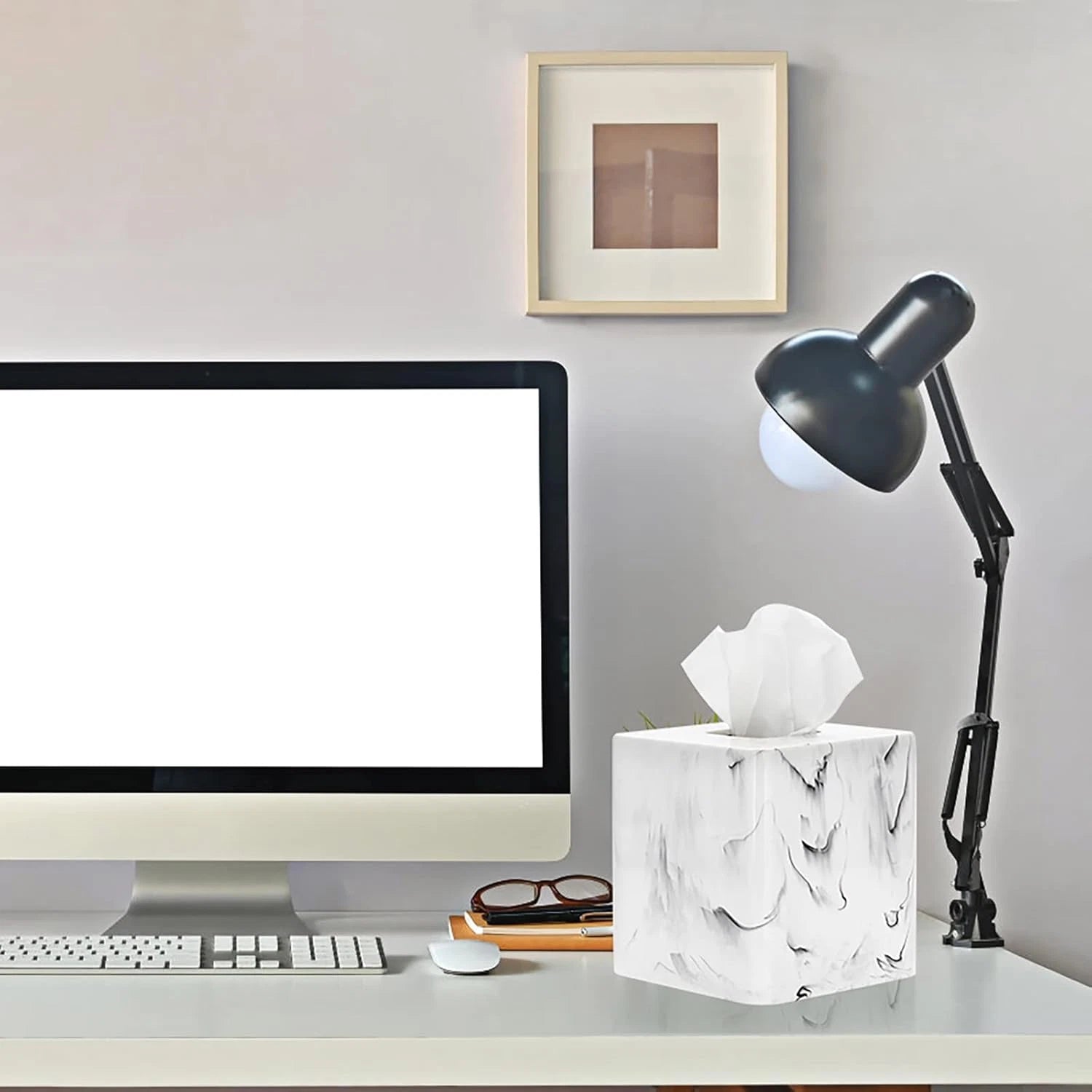 Resin Square Tissue Box Cover - Stylish Cube Tissue Box Holder with Open Bottom, | eBay