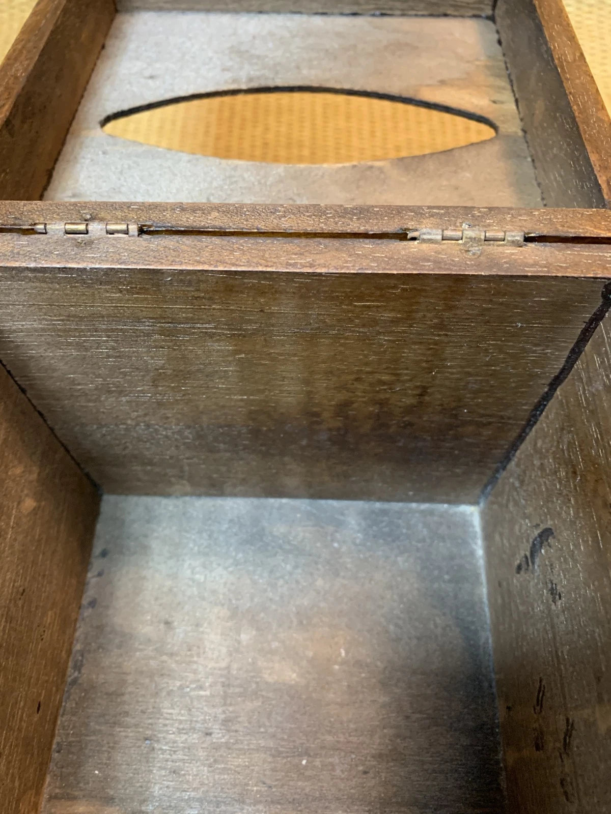 LABRAZEL Wood Tissue Box Holder Cover Hinged Lid Square Cube Handmade Italy | eBay