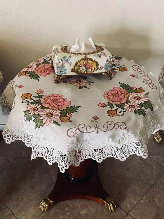 2pc Lot Vintage Victorian Tapestry rectangular Tissue Box Cover Rare | eBay