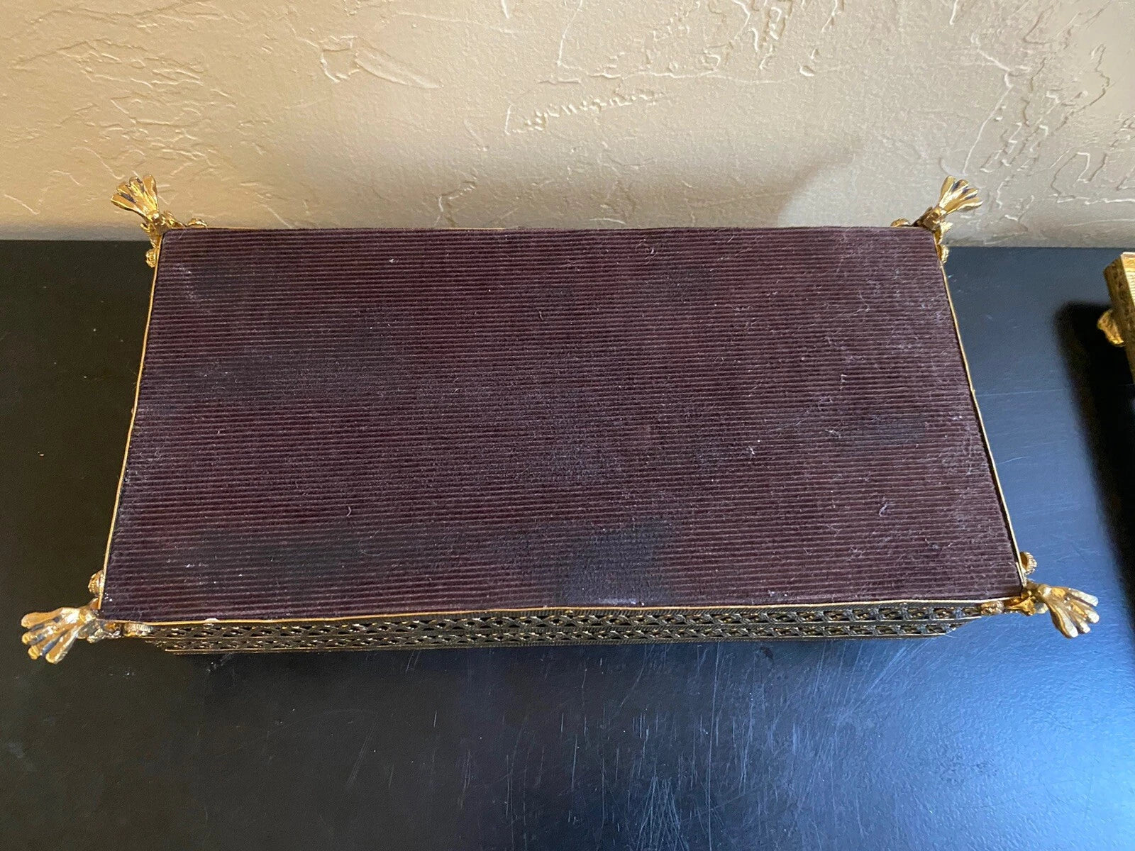 Vintage Brass Tissue Box Holder 1960s Gold Bathroom | eBay