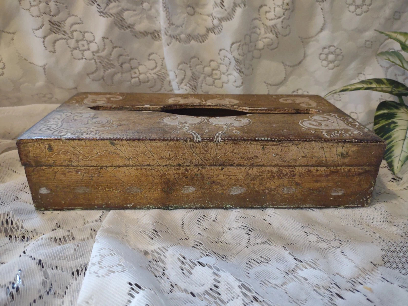 Vintage Florentine Made in Italy Gilded Gold Wooden Tissue Box Vanity | eBay
