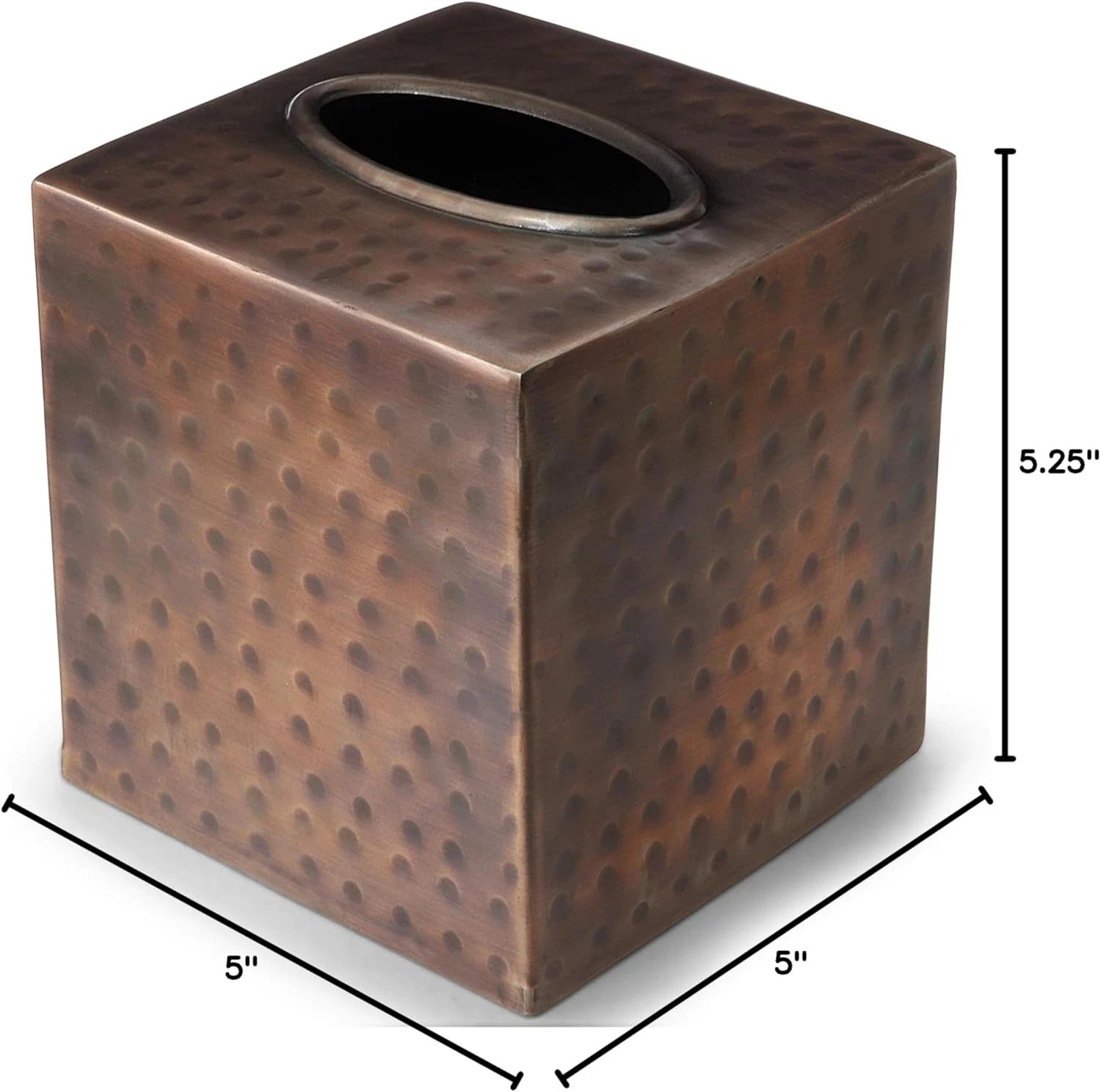 Hand Hammered Tissue Box Cover Square, Antique Copper Tissue Holder for Bathroom | eBay