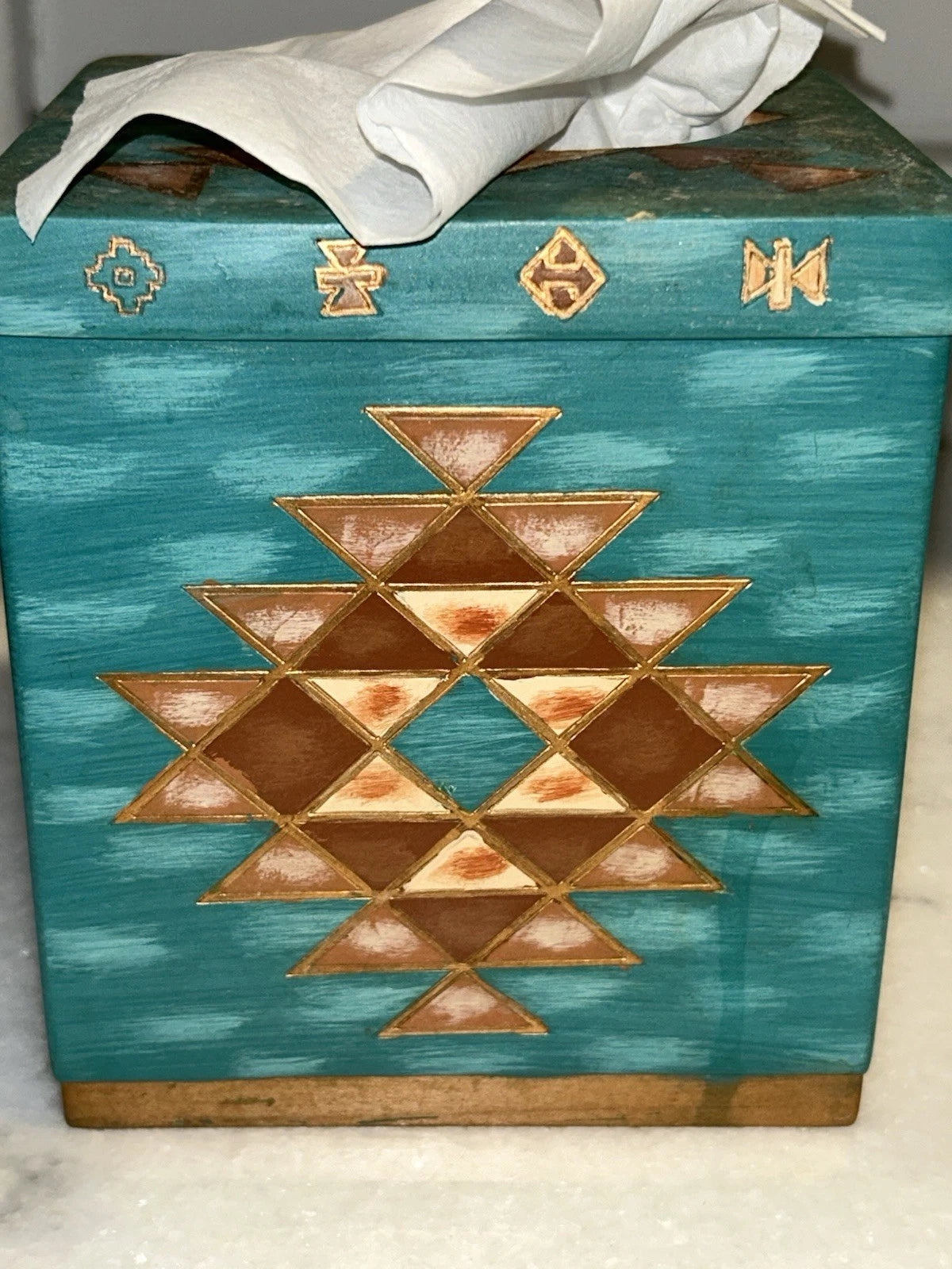 MESA NATIVE AMERICAN TISSUE BOX COVER CERAMIC COLORFUL | eBay