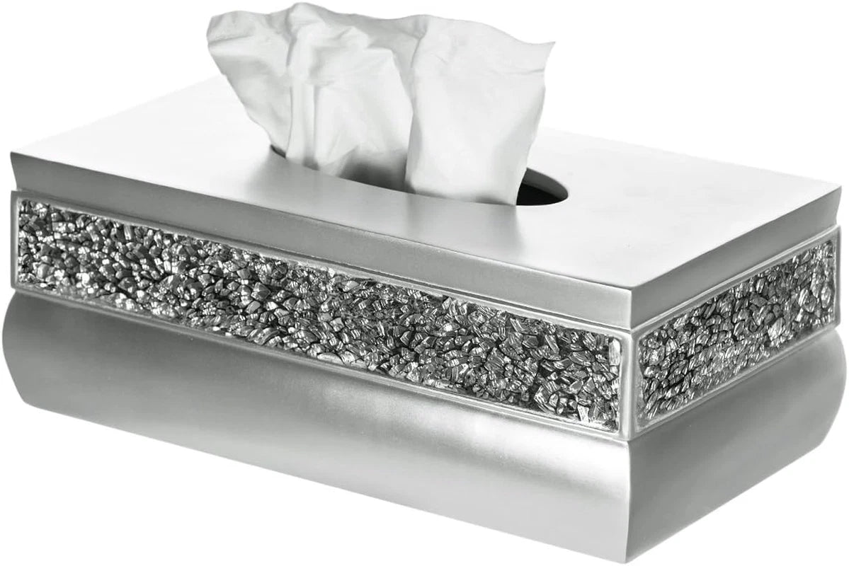 Creative Scents Silver Tissue Box Cover Rectangular - Decorative Bling Tissue Bo | eBay