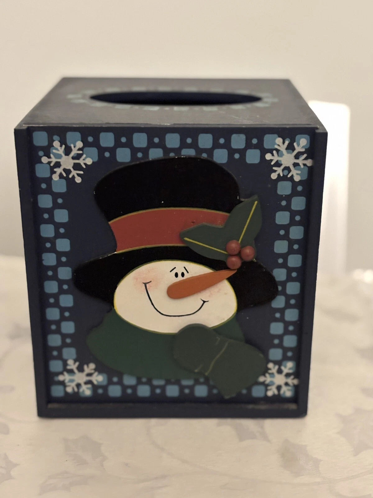 Wooden Tissue Box Change Season Winter Snowman Spring Bunny Summer Sam 3-D Used | eBay