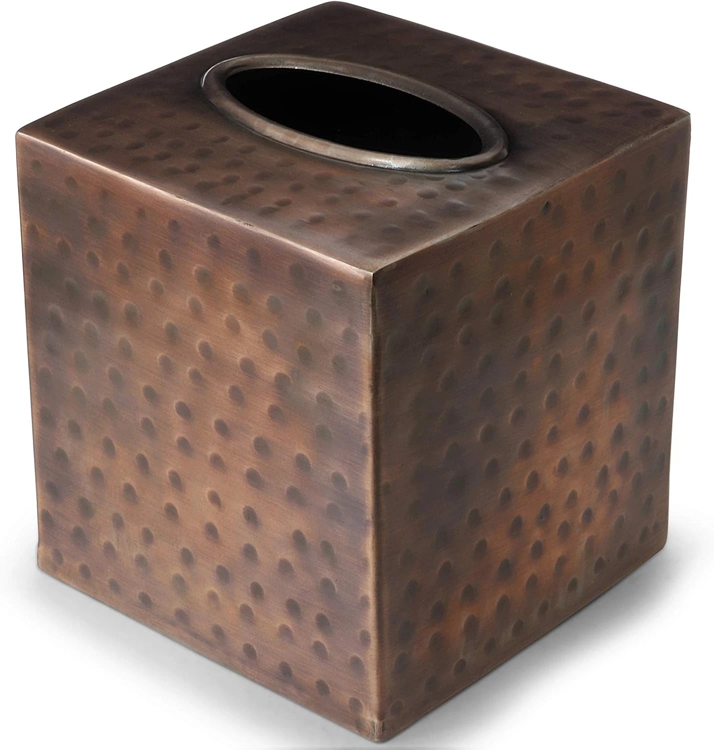 Hand Hammered Tissue Box Cover Square, Antique Copper Tissue Holder for Bathroom | eBay