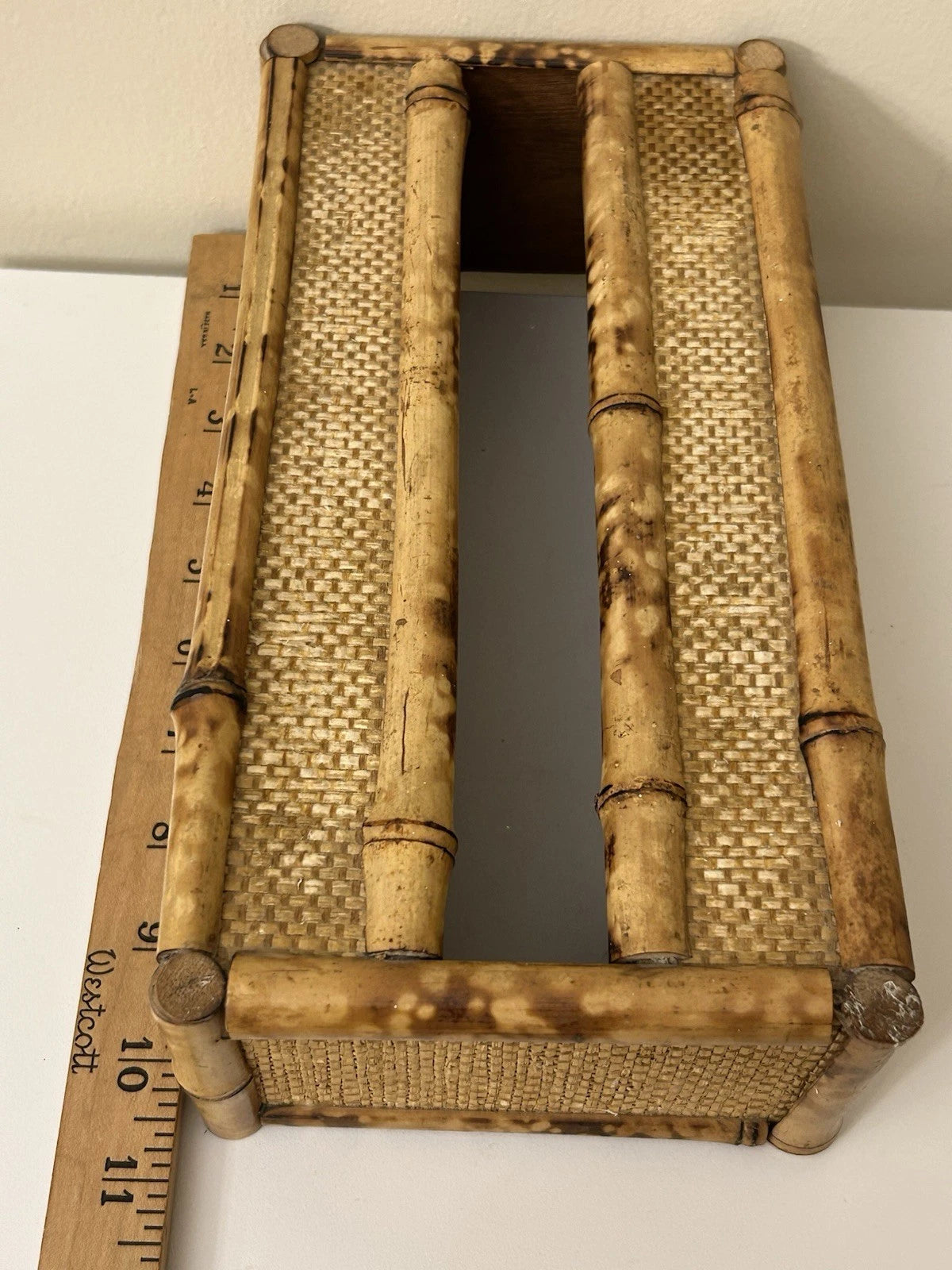 Vintage Bamboo & Wood Wooden Tissue Kleenex Box Cover Holder Rectangular | eBay