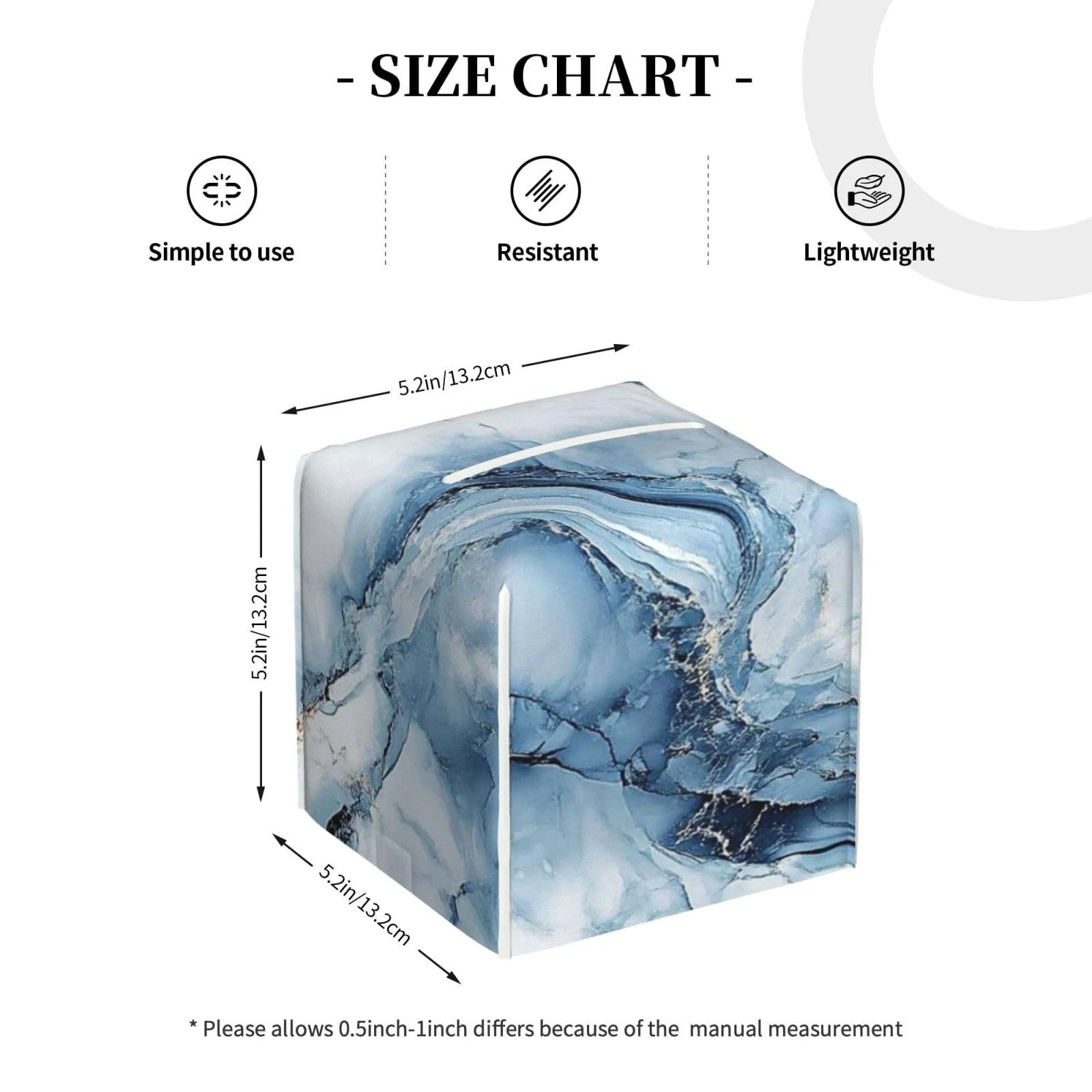Blue Marble Tissue Box Cover Modern Square Leather Tissue Holder Decorative F... | eBay