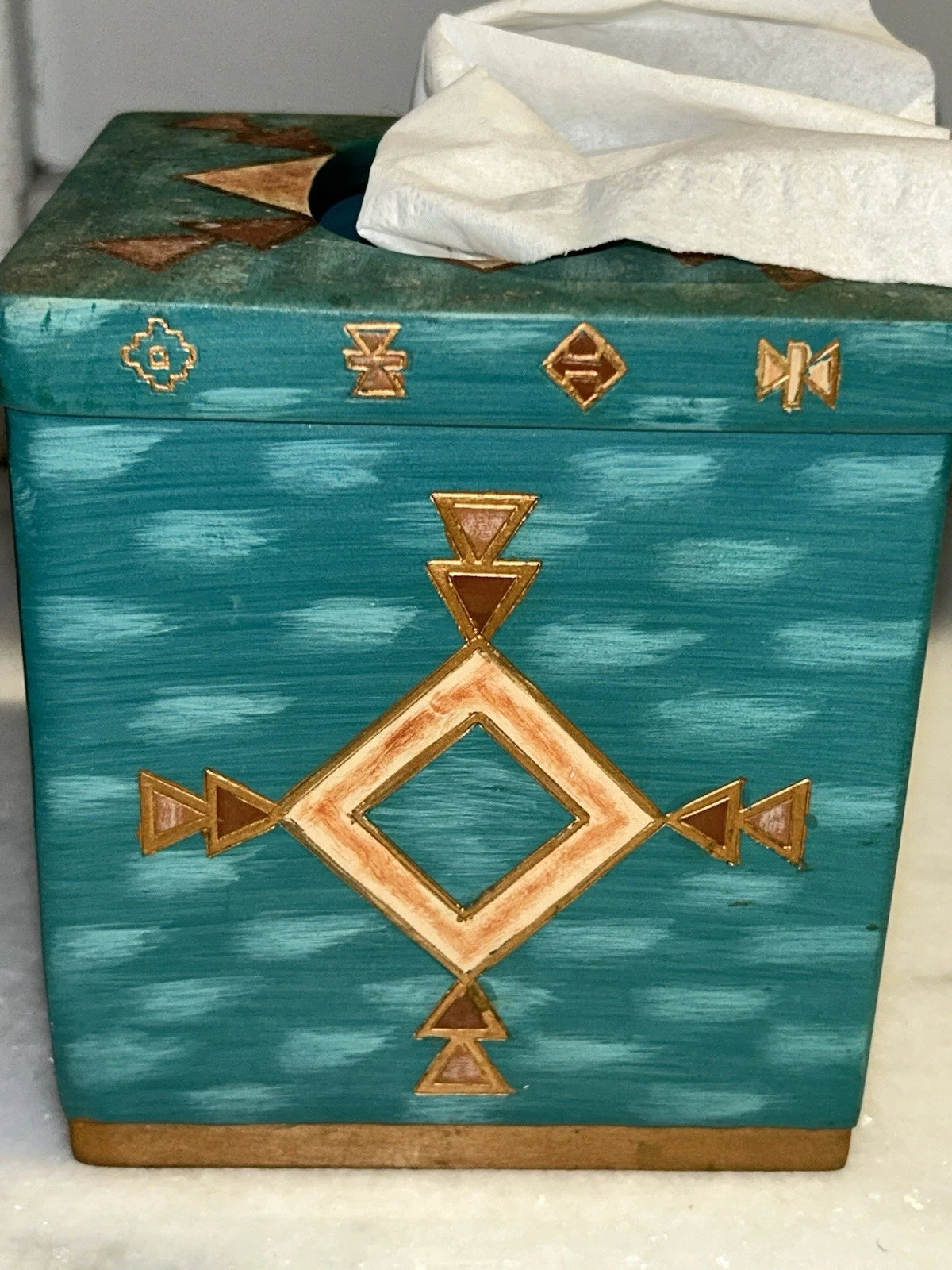 MESA NATIVE AMERICAN TISSUE BOX COVER CERAMIC COLORFUL | eBay