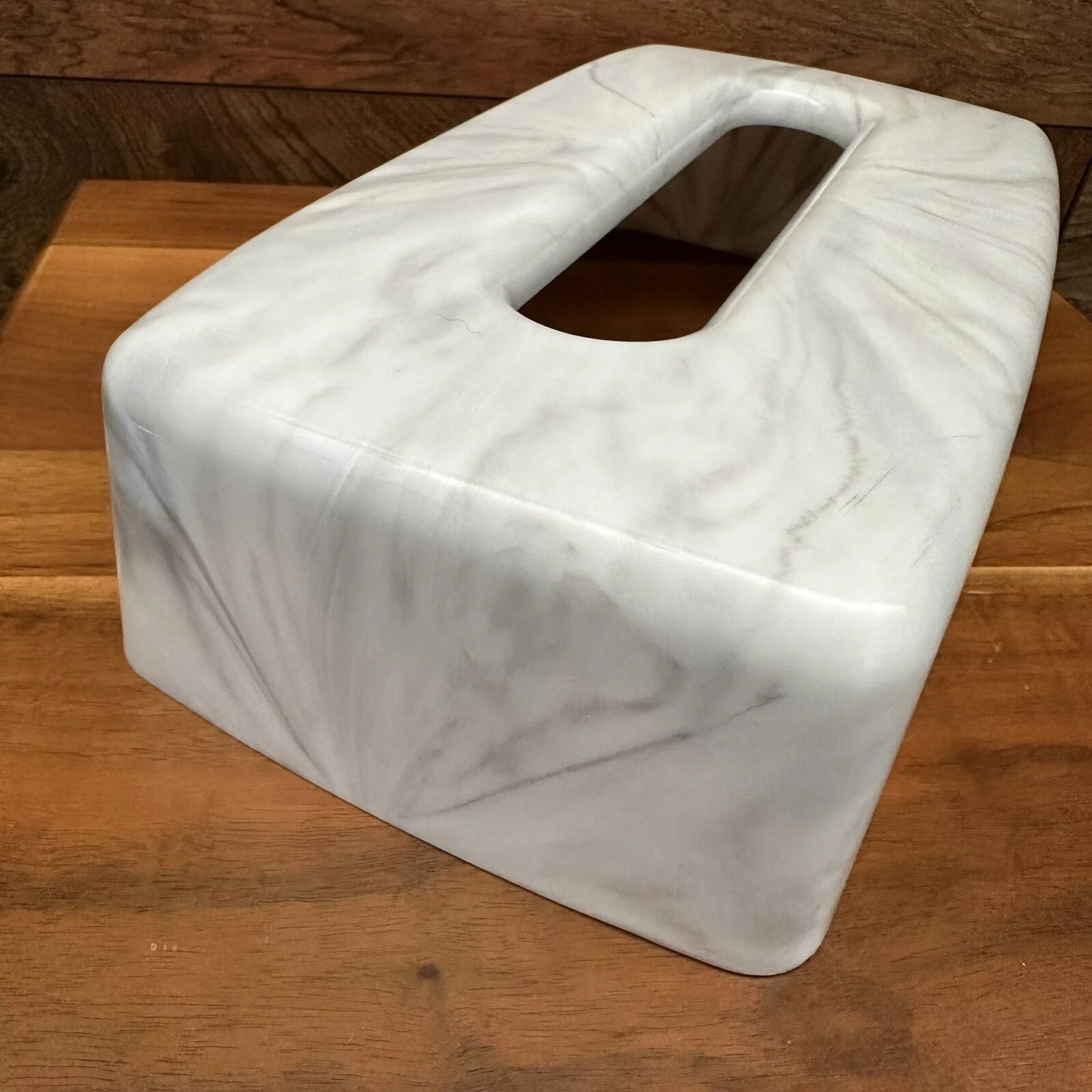 Vintage Tissue Box White Faux Marble Pattern Plastic Cover Rectangular Retro | eBay