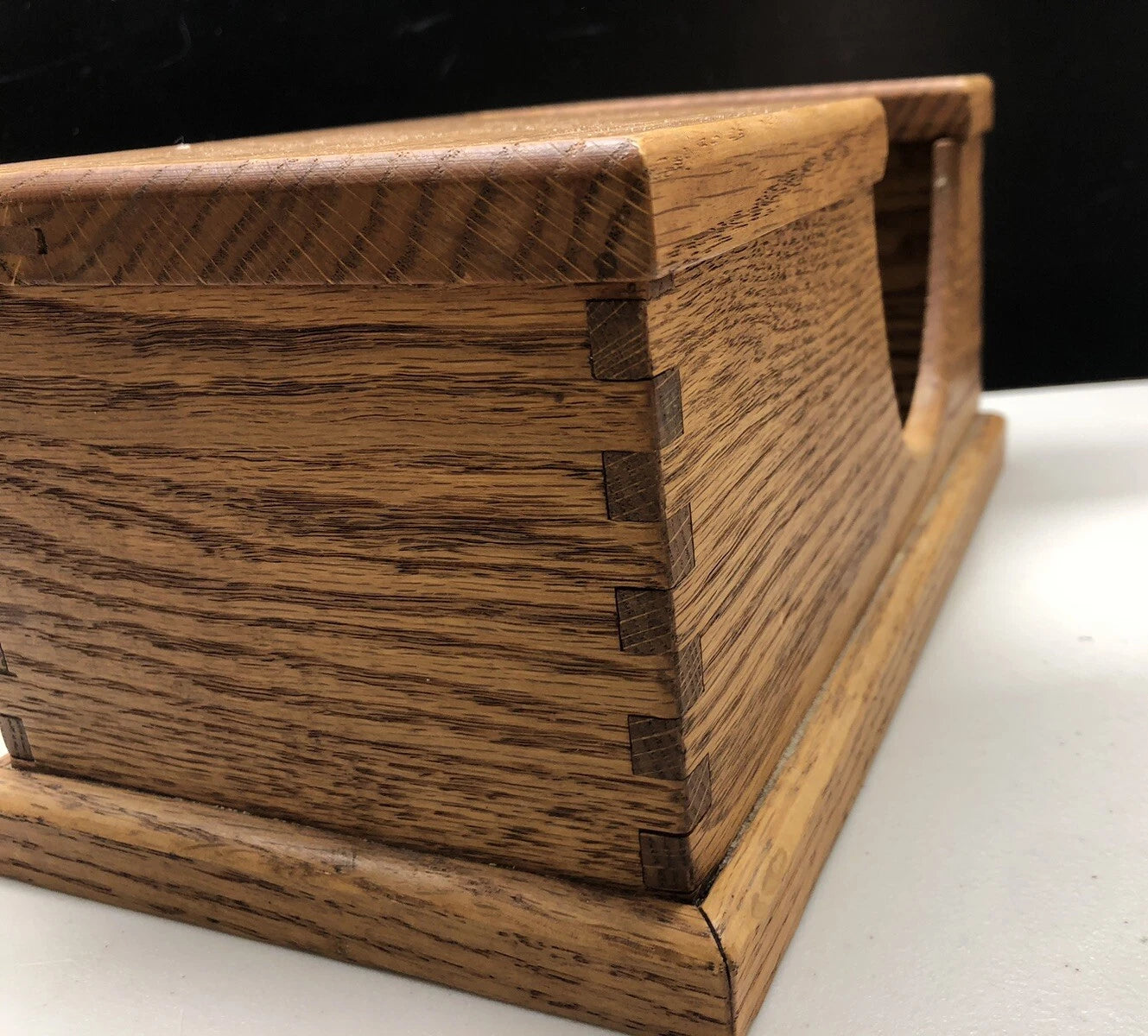 Wood Dovetail Tissue Box Cover Holder Dispenser Farmhouse Cabin Grain | eBay