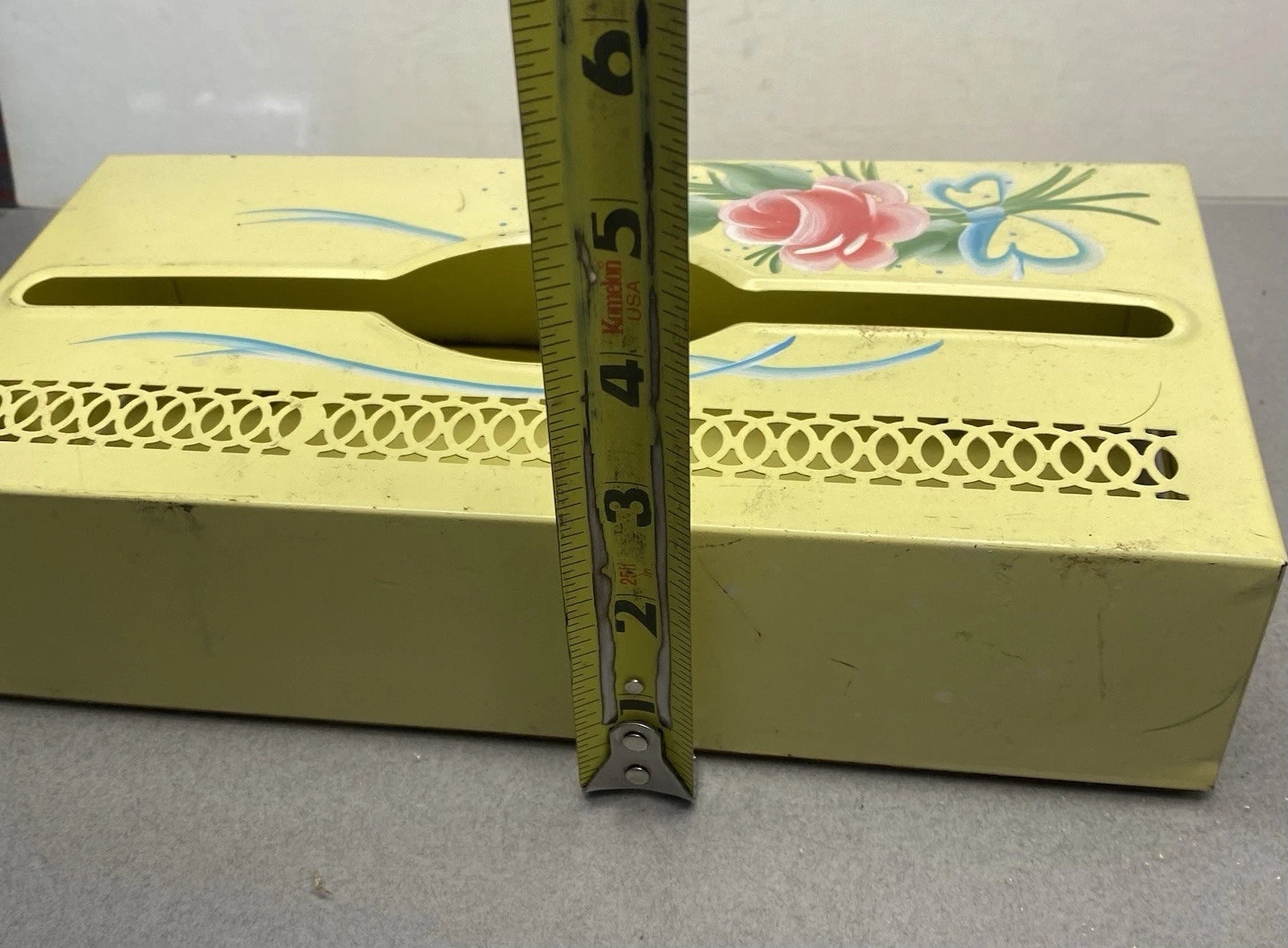 Vintage Midcentury Metal Kleenex Tissue Holder Flowers | eBay