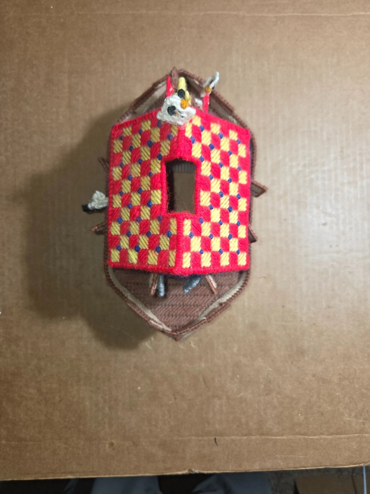 Tissue Box Holder Square Needlepoint Noahs Ark | eBay