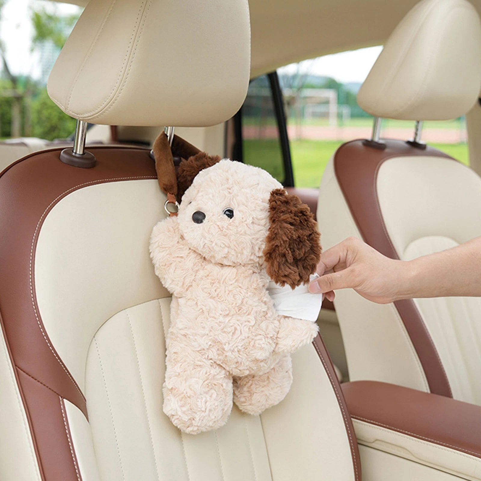 Car Tissue Box Dog Plush Animal Dog Home Car Tissue Box Cover Holder | eBay