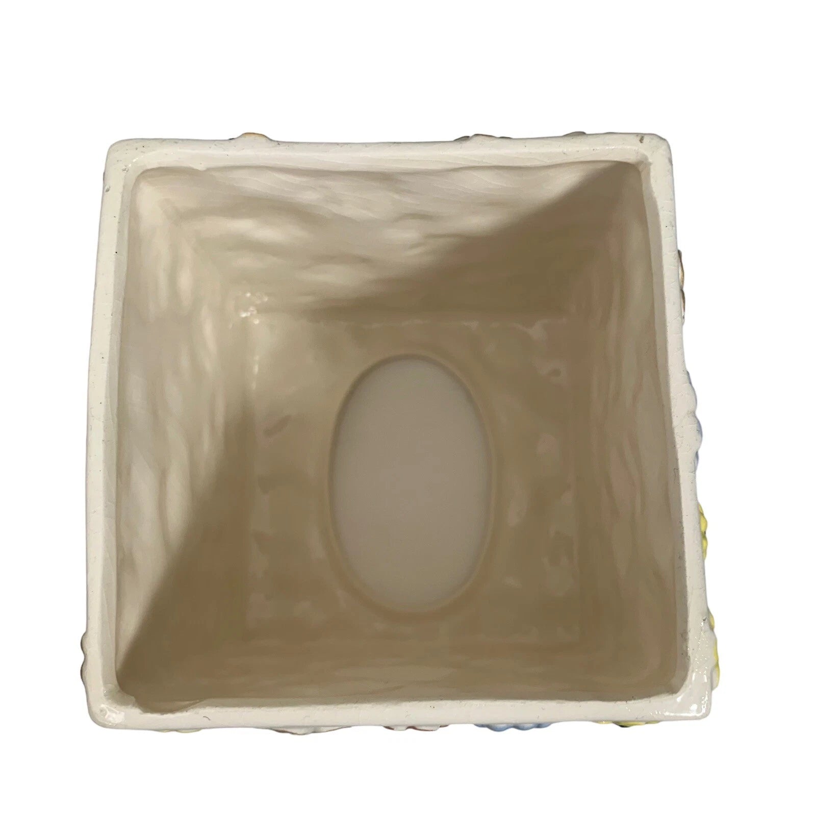 Vintage Ceramic Tissue Box Cover Floral Bumblebee Print Blue Yellow Brown | eBay