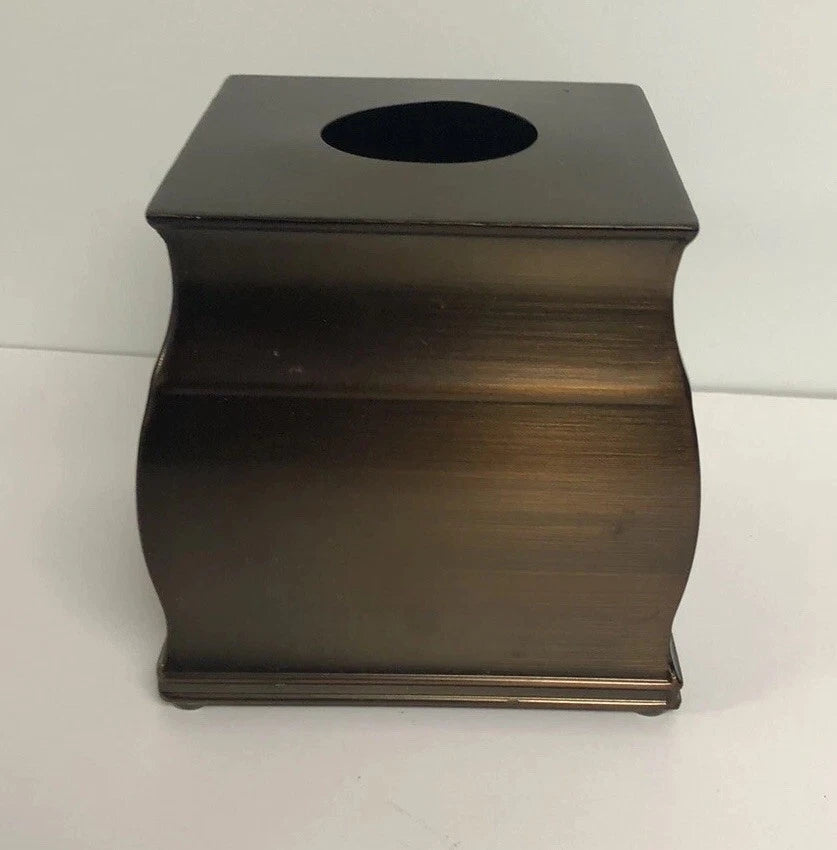 Polished Bronze Metal Tissue Kleenex Box Holder Cover Square Table Top Seamless | eBay