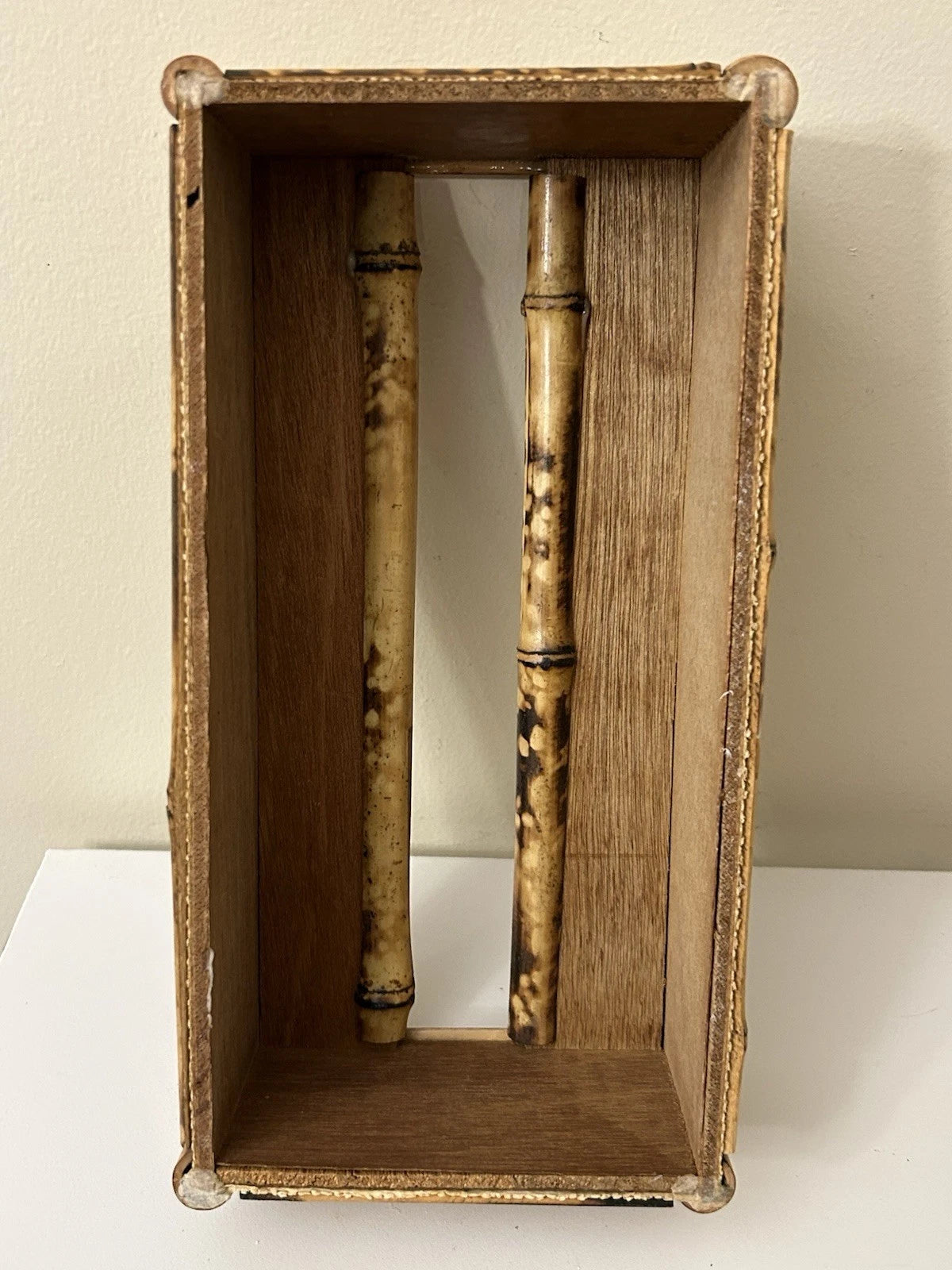 Vintage Bamboo & Wood Wooden Tissue Kleenex Box Cover Holder Rectangular | eBay