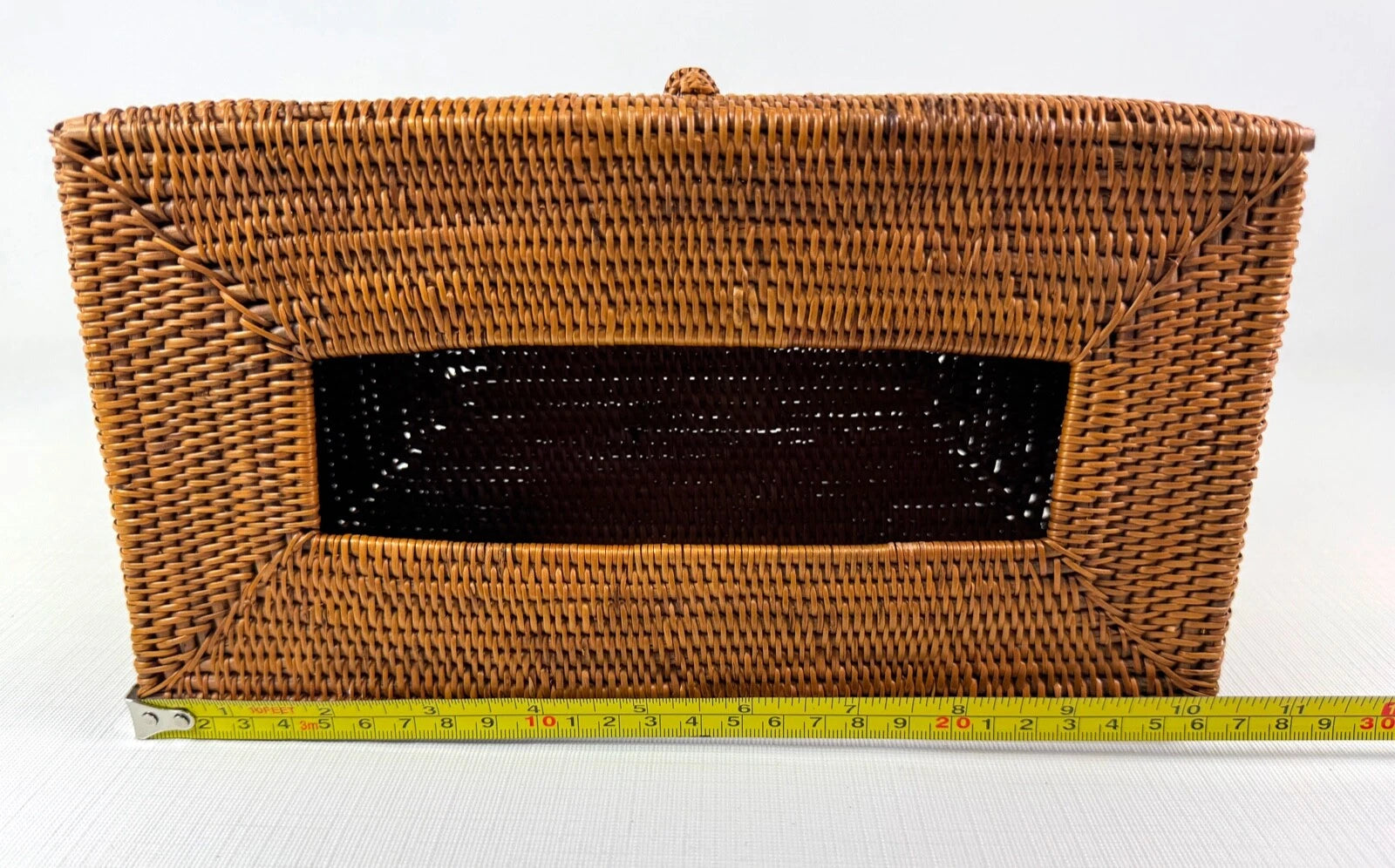 Vintage Wicker Rattan Woven Basket Long Tissue Box Cover Holder Box with Latch | eBay