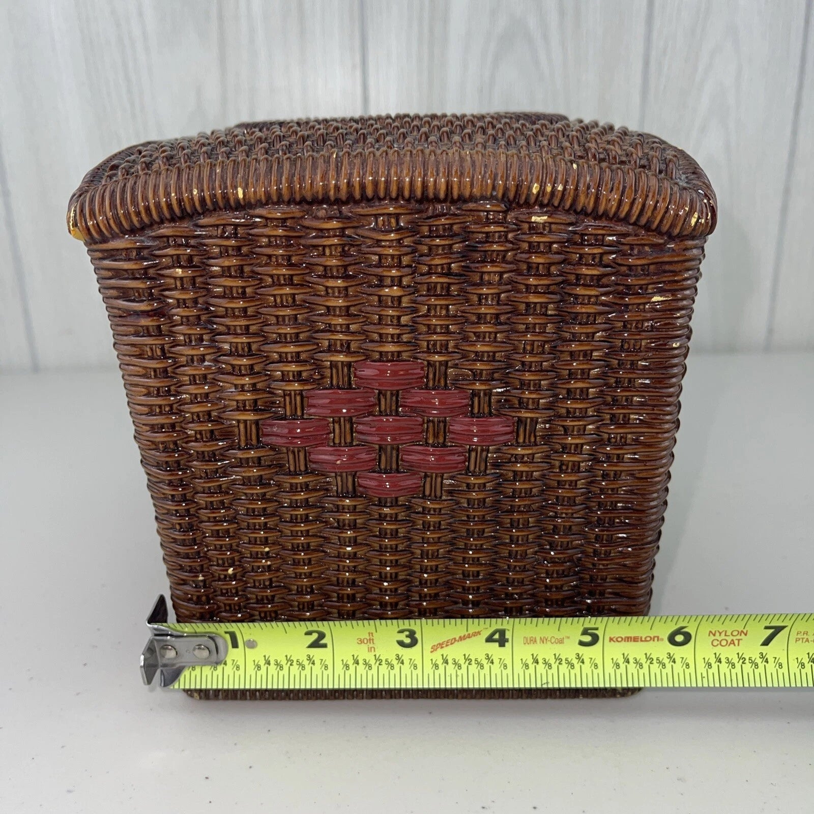 CERAMIC JC Penney Vintage Tissue Box Cover Wicker-Look | eBay