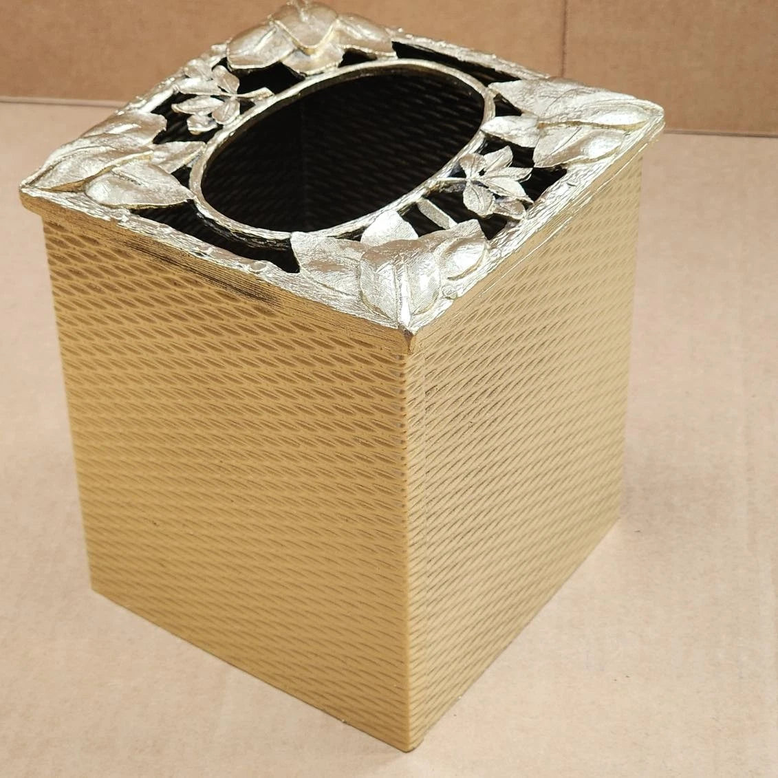 Silver Square Tissue Box Cover Facial Tissue Holder Kleenex Holder Accessories | eBay