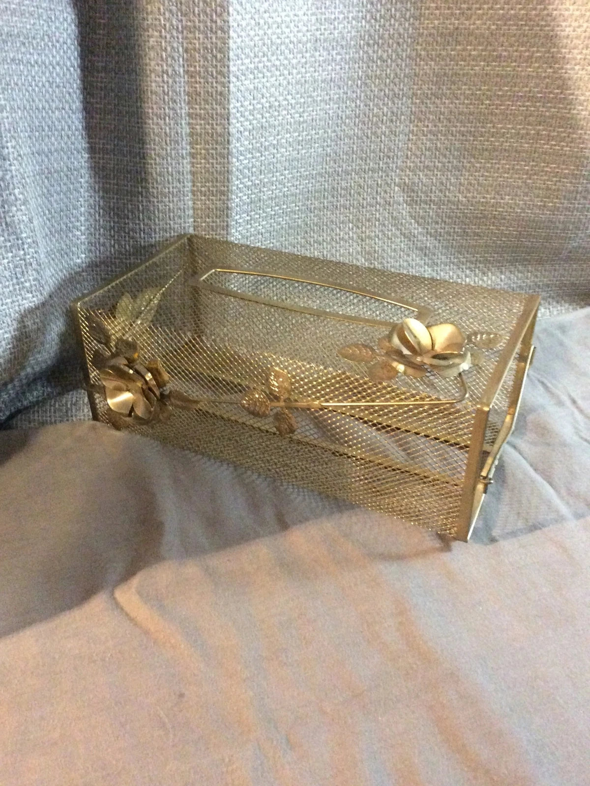 Vintage Home Decor Brass Metal Mesh Floral Design Decorative Tissue Box Cover | eBay