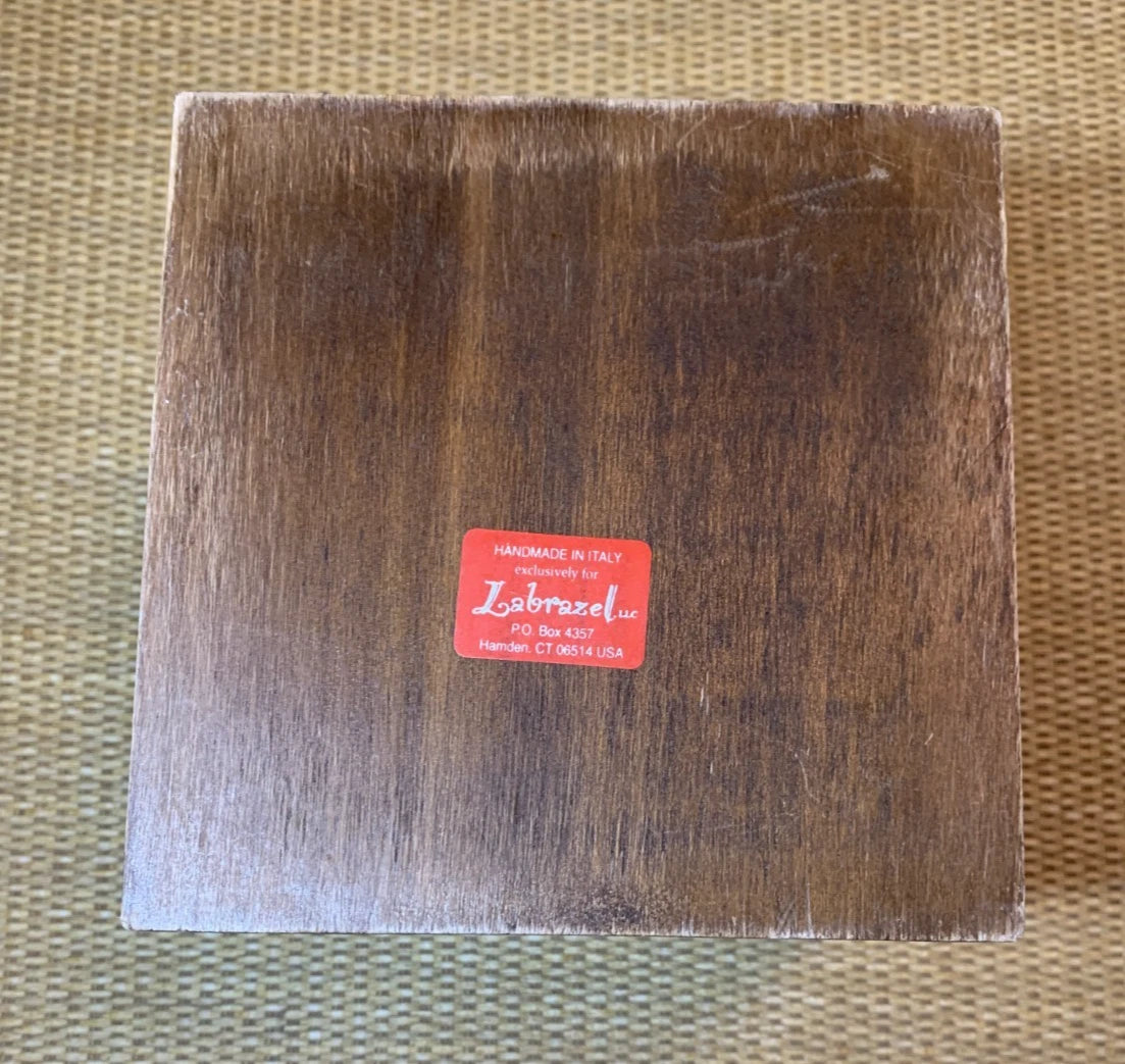 LABRAZEL Wood Tissue Box Holder Cover Hinged Lid Square Cube Handmade Italy | eBay