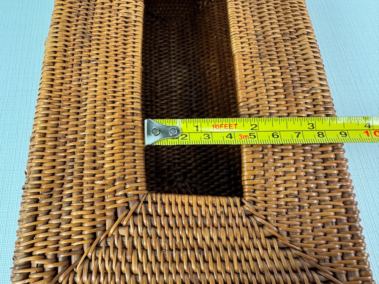 Vintage Wicker Rattan Woven Basket Long Tissue Box Cover Holder Box with Latch | eBay