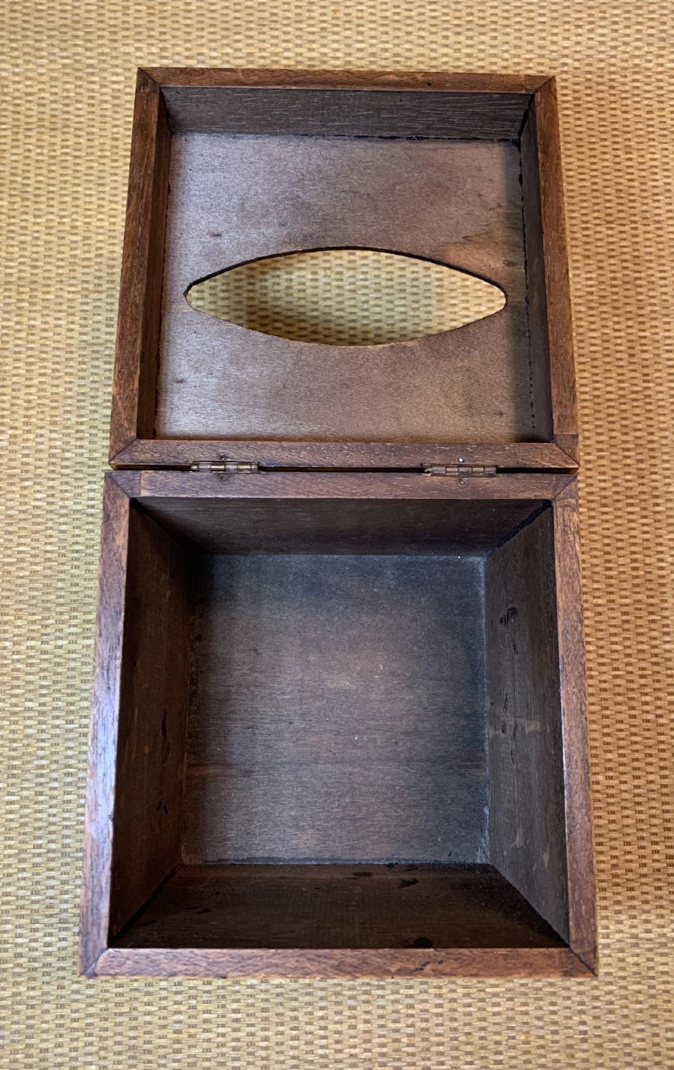 LABRAZEL Wood Tissue Box Holder Cover Hinged Lid Square Cube Handmade Italy | eBay